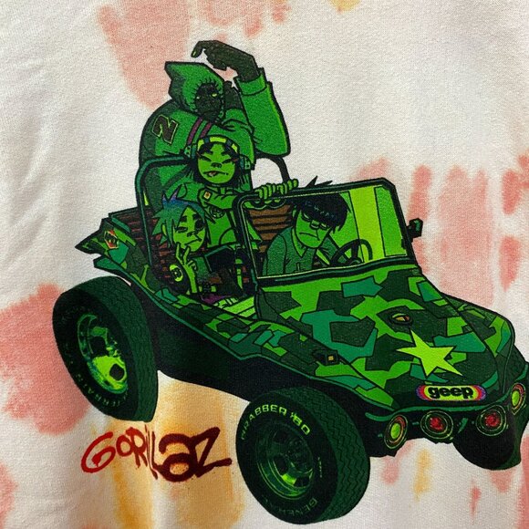Gorillaz Self-Titled Album Cover Tie-Dye Hoodie Size Small - Picture 4 of 4